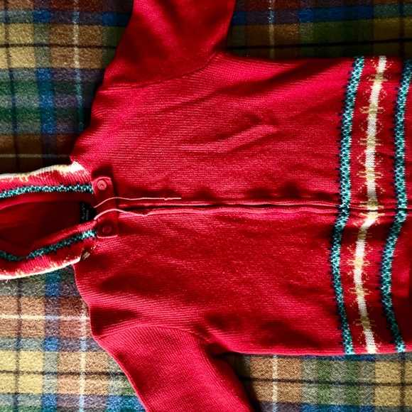 Rare Vintage Red Tundra 100% Wool Hooded Zip-up Sweater - Picture 7 of 9